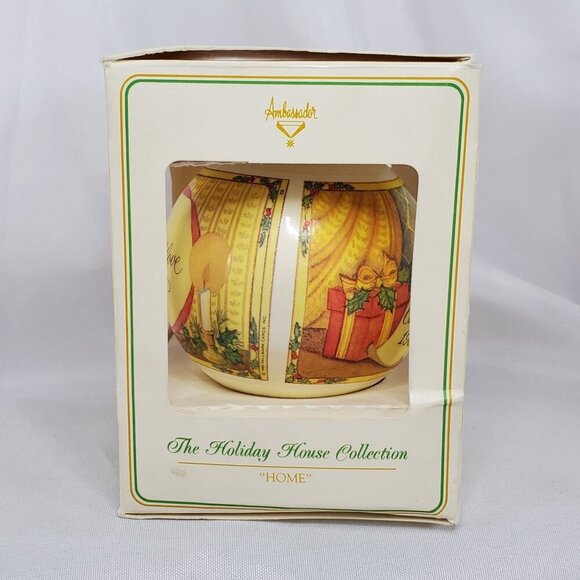 Vintage Ambassador Holiday House Collection Satin Ornament "Home" 1980 - Picture 4 of 7